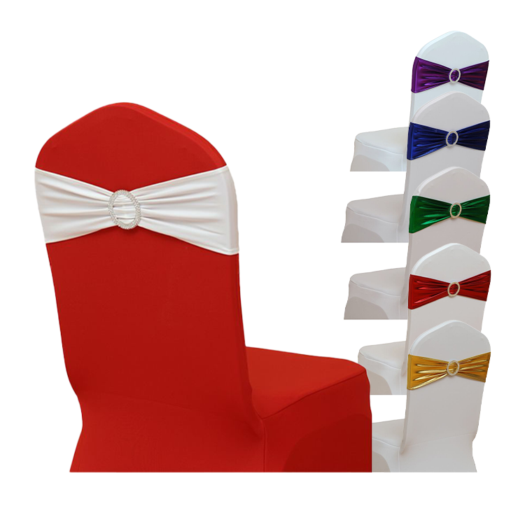 white blue green red black pink satin christmas banquet plastic chair sashes and spandex chair bands sashes wedding