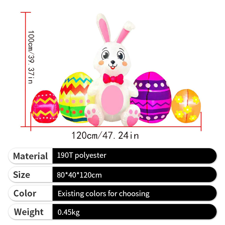 Wholesale Led Light Easter Bunny Decor Props Outdoor Inflatable Rabbits for Easter