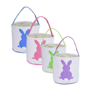 Wholesale Easter Bunny Bucket Rabbit Tote Plush Bunny Gift Bag Baskets for Easter