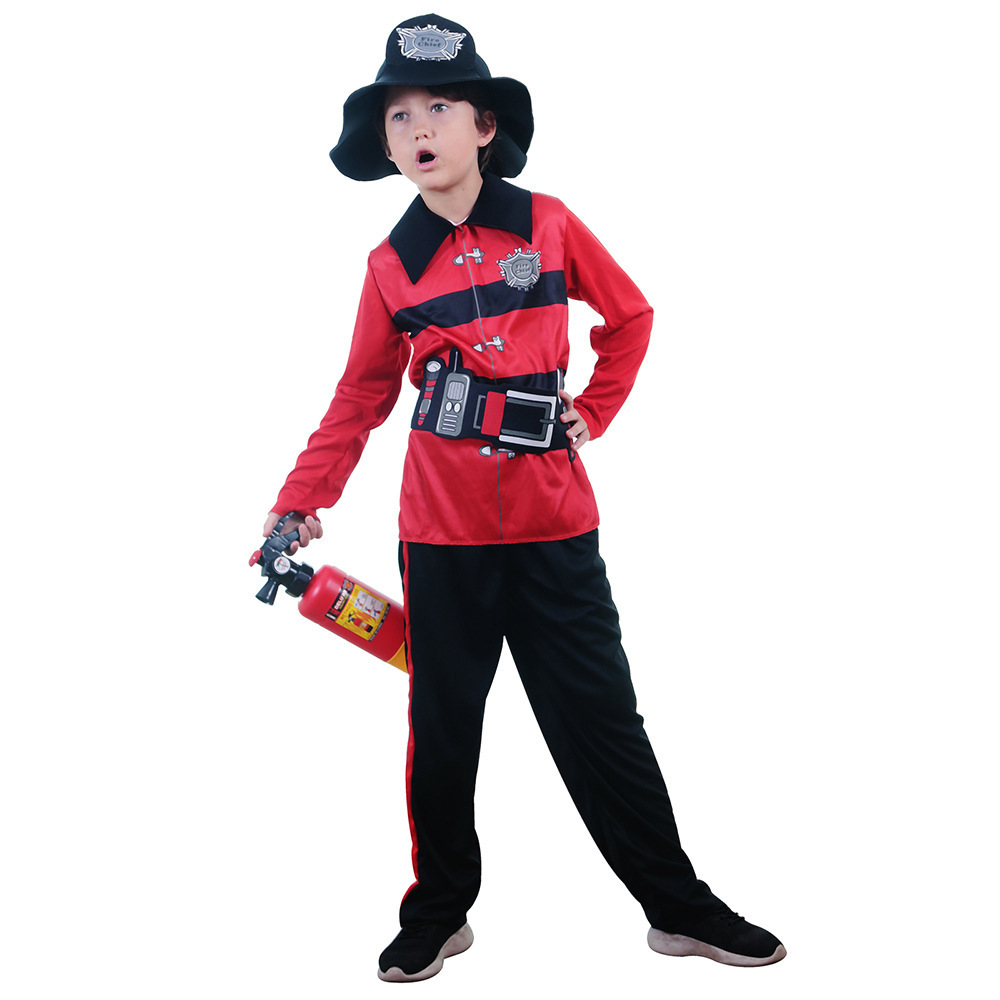 Children firemen costume professional Halloween New Year's Day stage performance costumes