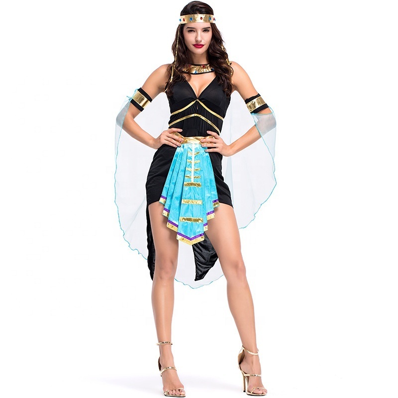 Party Supplier Halloween  Party Kids Girl Cosplay Ancient Egypt goddess  Princess Dress Costume Outfit