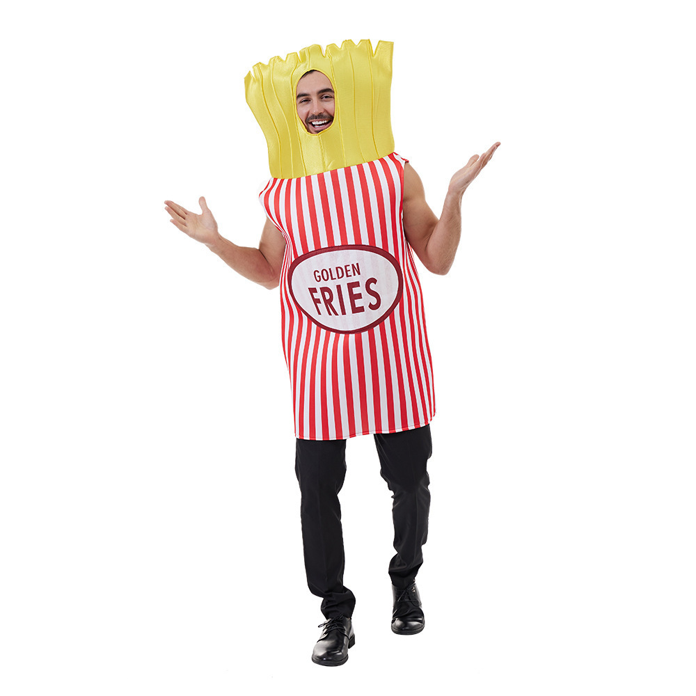 Halloween Composite Sponge  Costume French Chips Costume Campus Party Performance Costume