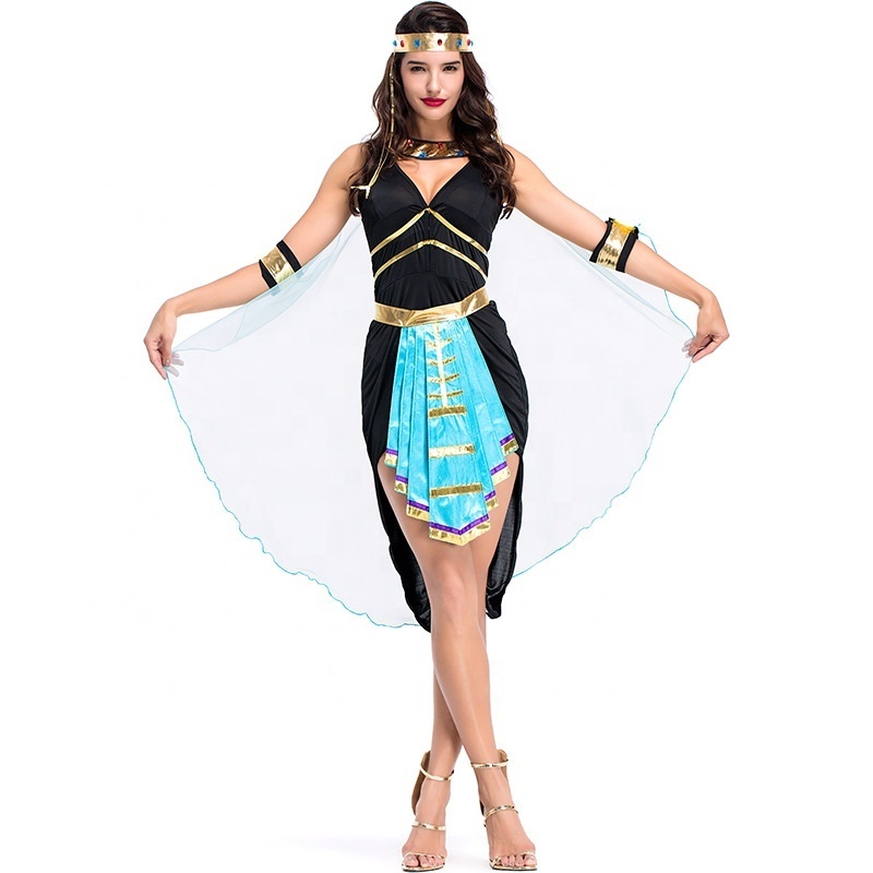 Party Supplier Halloween  Party Kids Girl Cosplay Ancient Egypt goddess  Princess Dress Costume Outfit