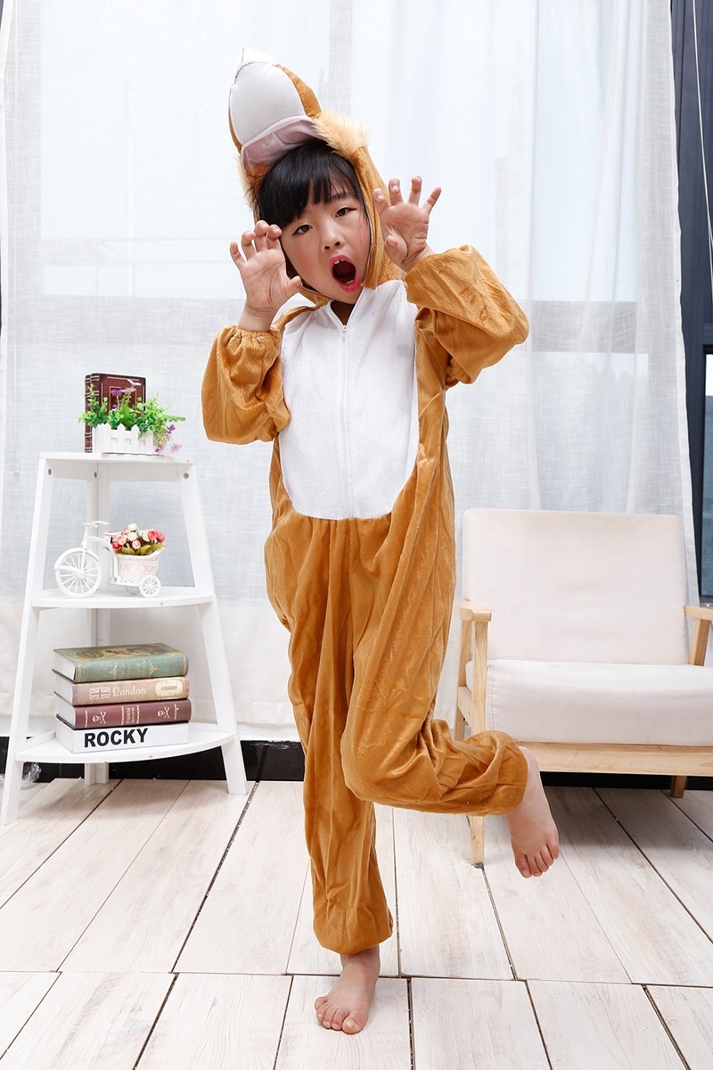 Factory Wholesale Kids Soft Hooded Romper Cartoon Animal Jumpsuit  Cosplay Costume For Halloween And Party Dress Up