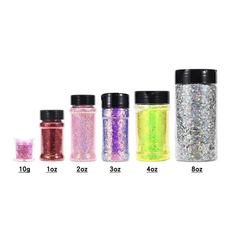 2OZ 57g Glitter Shaker Jars Factory Supply Wholesale Solvent Resistant Polyester Iridescent Fine Glitter for Crafts Decoration