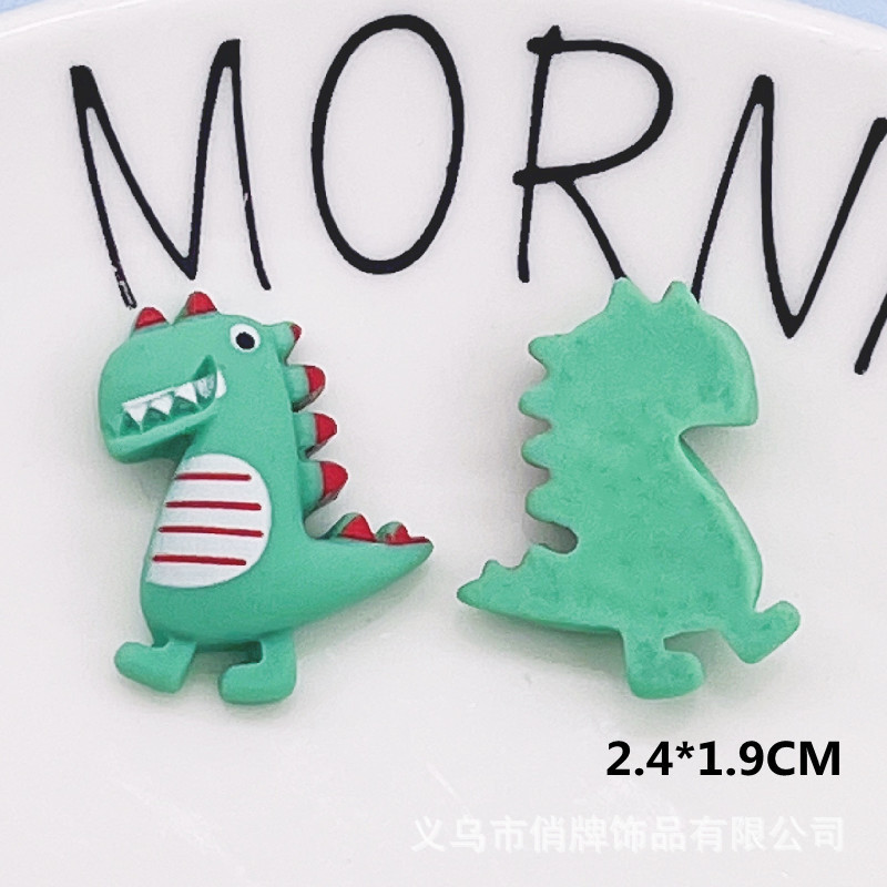 Bulk Cute Kwaii Cartoon Animal Dinosaur Shape Crafts Flat Back Resin Slime Charms for Hair Accessories