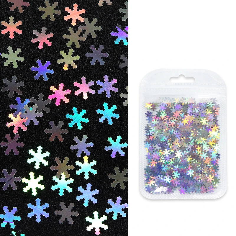 Snowflake Nail Glitter Christmas Nail Art Glitter Snowflake Sequins for Nails Christmas Decoration