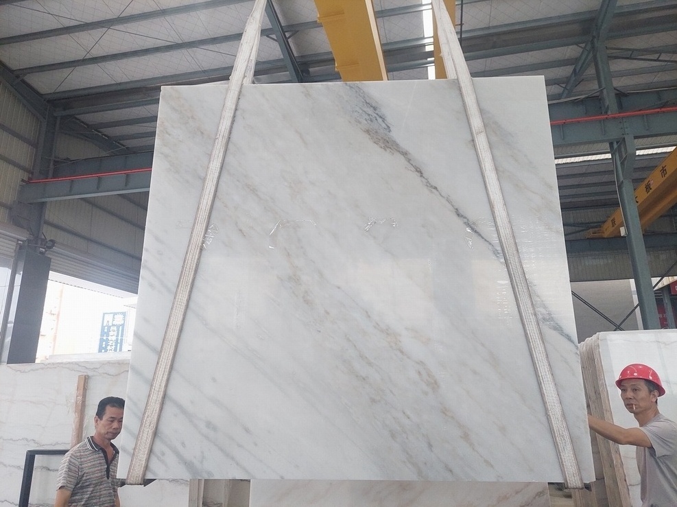 polished white marble slabs chinese white crystal marble big slab white and gold marble tiles with black veins