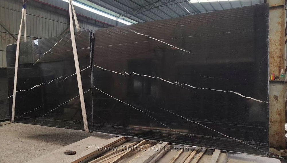 Premium Nero Marquina Marble Slab Black with White Veins Polished Natural Marble for Kitchen Floor Tiles and Countertops