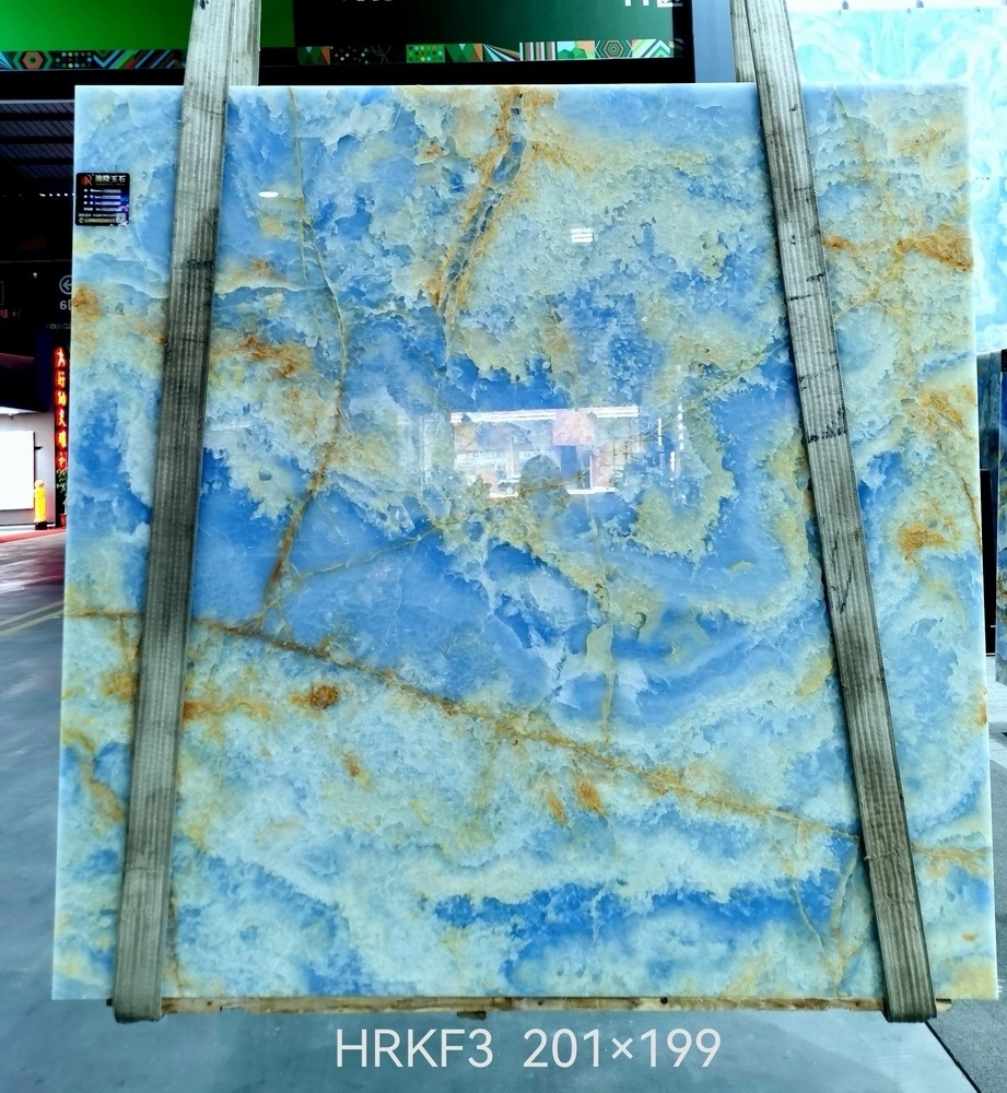 Honey Onyx Marble Slab Polished Countertop for Kitchen Floor & Wall Staircase Blue Onyx Sink at an Price