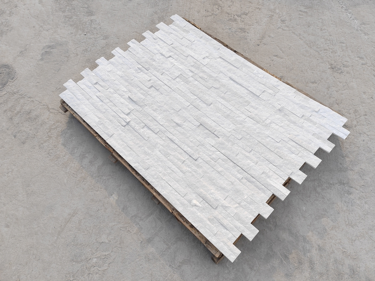 Pure White Quartzite Veneer Peel Stacked Stone slate tiles Wall Panel