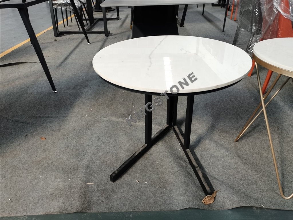 Luxury Italian Designs Modern round Dining Table Set Polished Marble with Rotating Center Cut-to-Size Stone 5 Year Warranty