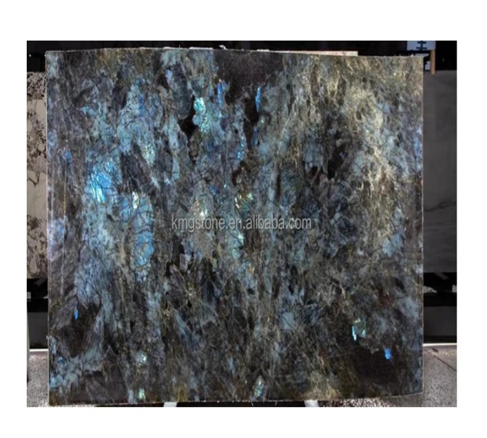 Manufacturer's Luxury Blue Lemurian Marble Natural Blue River Labradorite Granite Slabs Kitchen Countertops Bar Tops Floor Usage