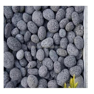 Black Natural Lava Cobble Stone for firepits