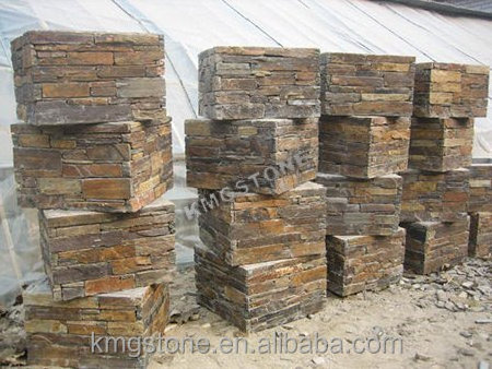 Natural Slate Pillar Wall Cladding Cultured Stone Outdoor Courtyard Decor Erosion Antacid Tile Cement Board Polished Honed