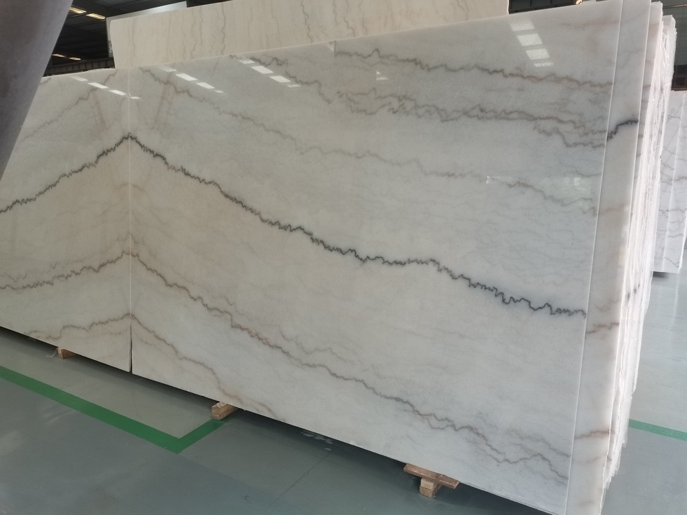 polished white marble slabs chinese white crystal marble big slab white and gold marble tiles with black veins