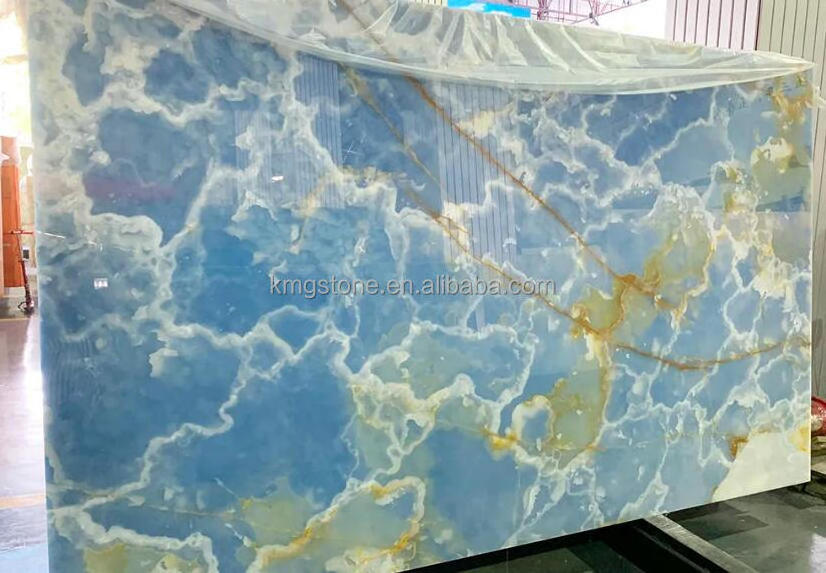 Ocean Blue Marble Onyx Marble Polished Glazed Slab For Wall And Floor Tiles