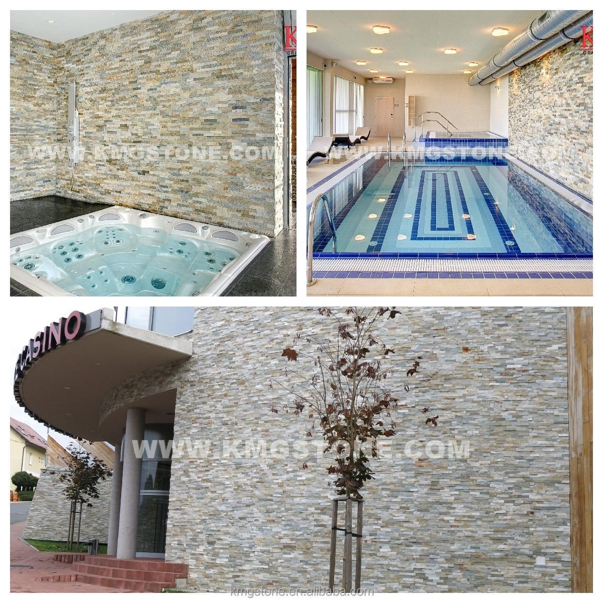 Modern Design Exterior 3D Stone Wall Cladding Tiles Natural Split Finish Cut-to-Size Stone Look 3D Stone Look Tiles