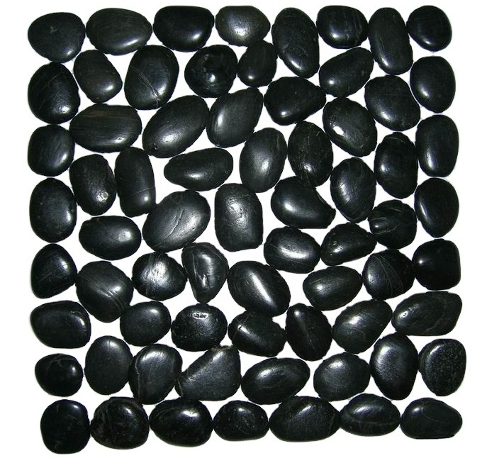 Natural Rock Pebbles Polished Black Cobblestone Modern Design Outdoor and Garden Landscape Grey Stone Finish