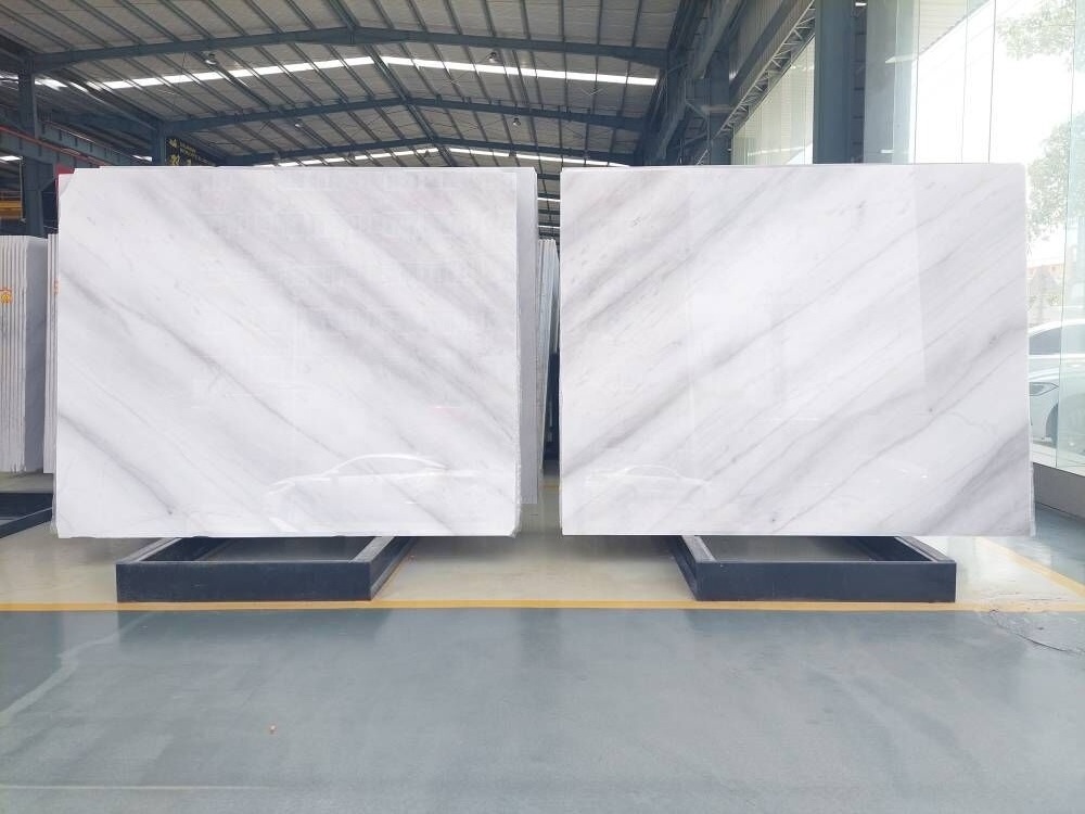 polished white marble slabs chinese white crystal marble big slab white and gold marble tiles with black veins