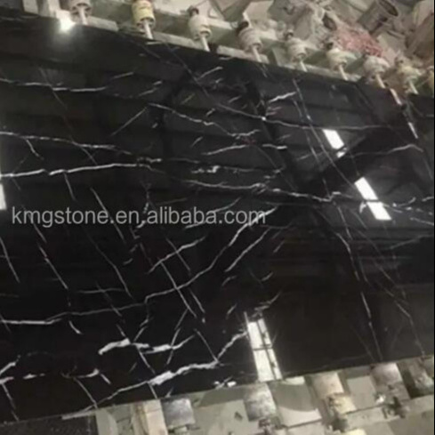 Premium Nero Marquina Marble Slab Black with White Veins Polished Natural Marble for Kitchen Floor Tiles and Countertops