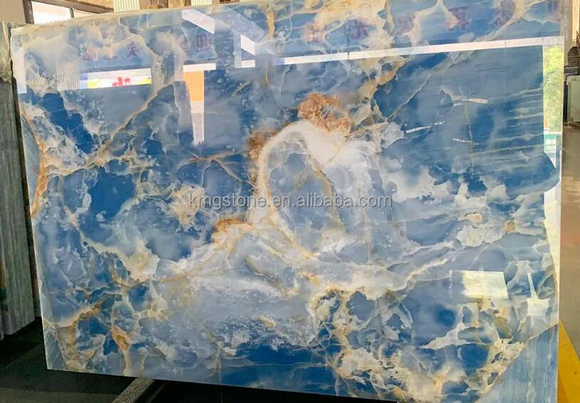 Ocean Blue Marble Onyx Marble Polished Glazed Slab For Wall And Floor Tiles