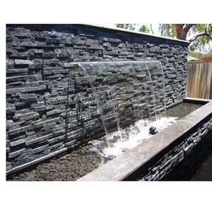 Natural Black Slate Modern Industrial Design Custom Size Cultural Stone Tiles Villa Hotel Decorative Use Polished Split Antacid