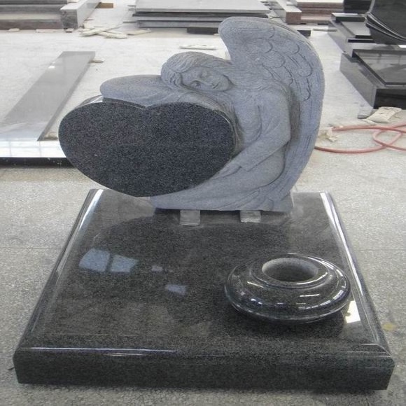 Absolute Black Granite Headstones Monuments Modern American Design Wholesale for Cemetery Graves