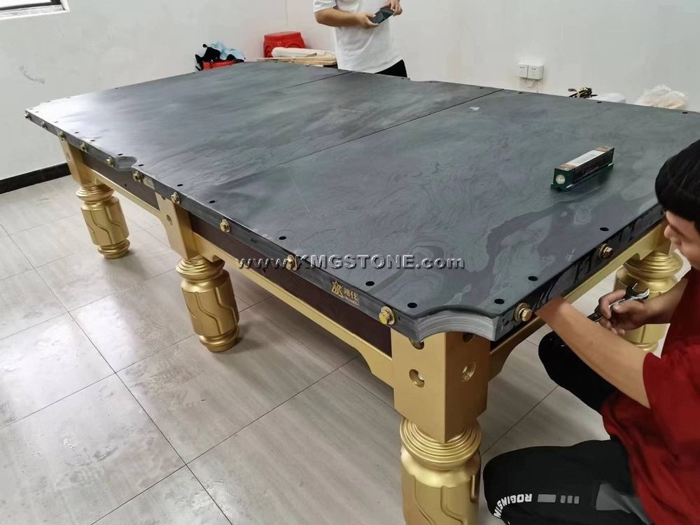 Natural Black Slate Stone Snooker Billiard Pool Table