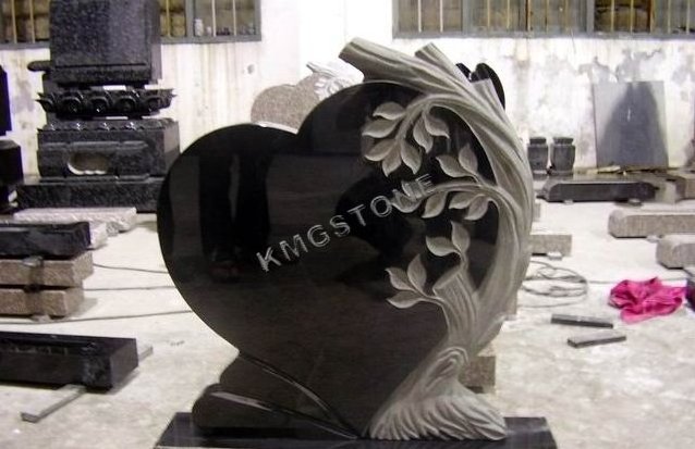 Modern European Design Marble Headstone American Style Black Granite Cemetery Memorial Statue Outdoor Application Natural Stone