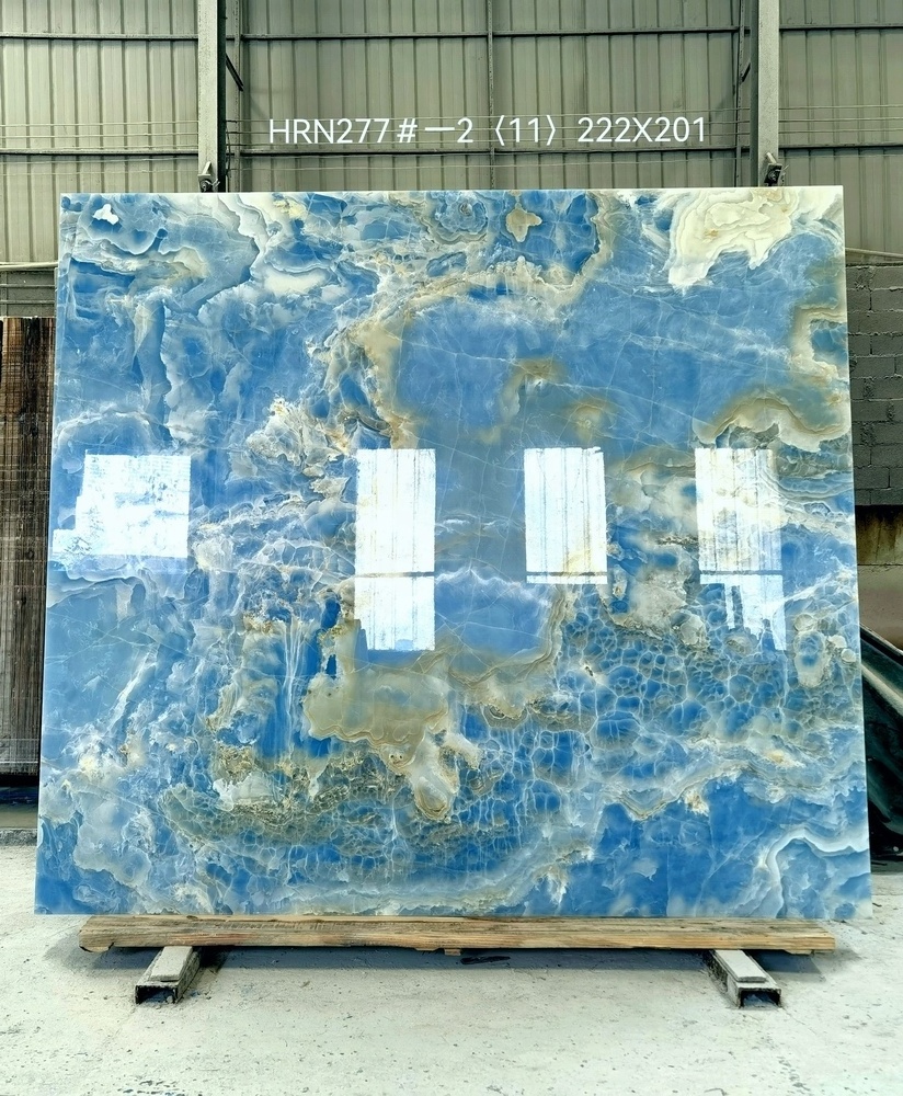 Honey Onyx Marble Slab Polished Countertop for Kitchen Floor & Wall Staircase Blue Onyx Sink at an Price