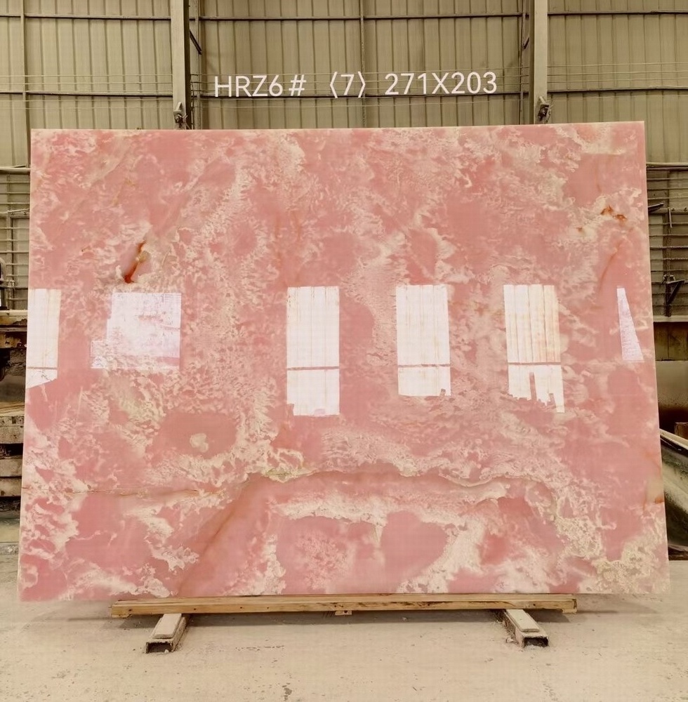 Beautiful  Luxury Pink Onyx For Home Decoration Onyx Stone Marble Slab Tiles