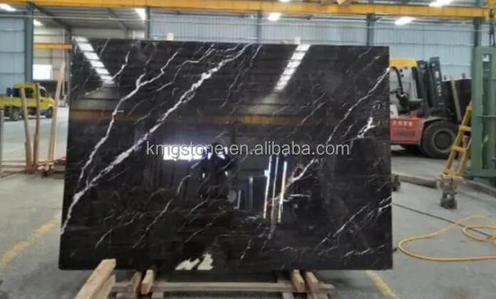 Premium Nero Marquina Marble Slab Black with White Veins Polished Natural Marble for Kitchen Floor Tiles and Countertops