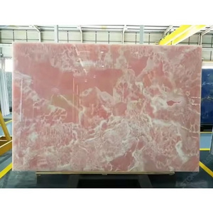 Customized Natural Onyx Marble Stone Slabs Translucent Polished Rose Pink Tiles Vanity Tops Backlit Graphic Design Project