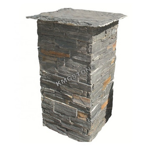 Natural Slate Pillar Wall Cladding Cultured Stone Outdoor Courtyard Decor Erosion Antacid Tile Cement Board Polished Honed