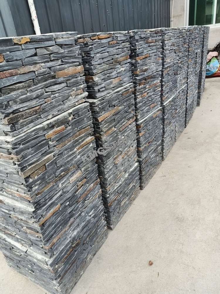 Natural Slate Pillar Wall Cladding Cultured Stone Outdoor Courtyard Decor Erosion Antacid Tile Cement Board Polished Honed