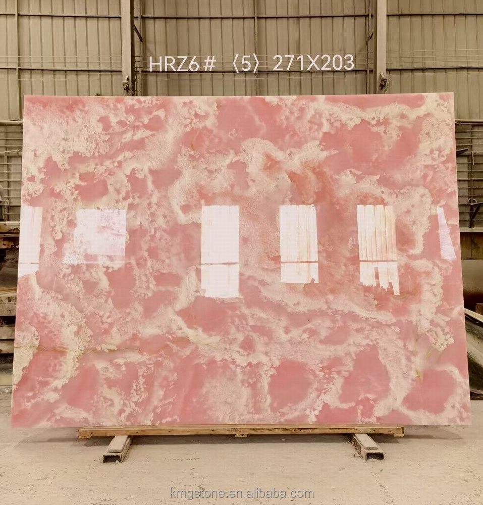 Antique Natural Pink Onyx Marble Slab 1-Year Warranty for Indoor Hotel Villa Flooring Countertops Calcite Stone Form Big Slab