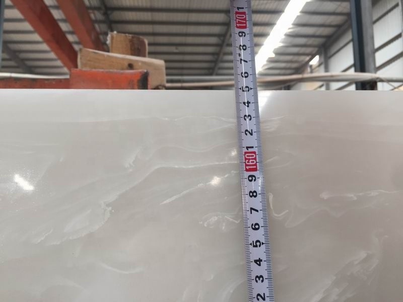 Wholesale Beige-Translucent Stone Marble Backlit Onyx Wall Panel Transparent Kitchen Application Polished Tile Slab Natural