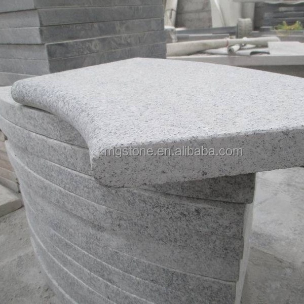 Light Grey Modern Design Granite Deck Tiles White Swimming Pool Border Slab with Honed Flamed Surface Finishing for Villa Hotel