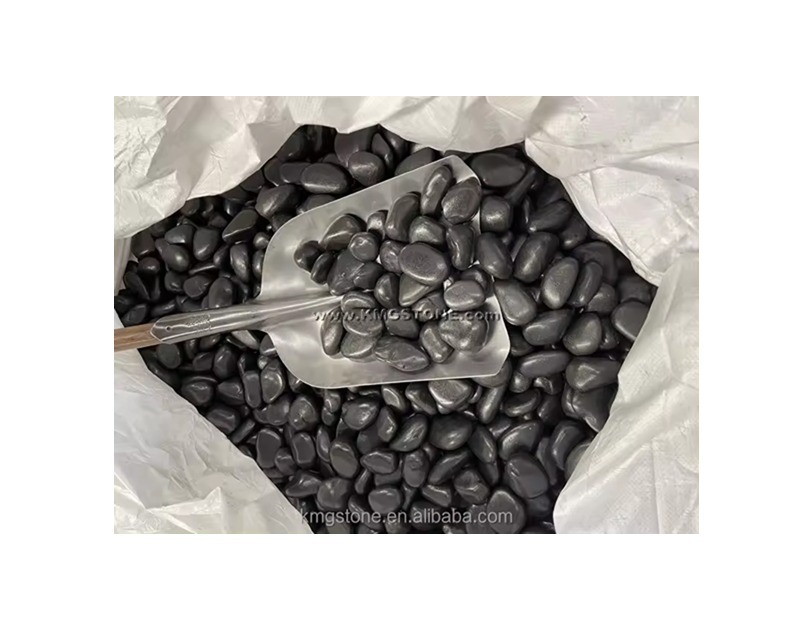 Best Choice Modern-Style Black Pebble Stones High Quality Glow Stones Wonderful Home Garden Exterior Decorating Polished Finish