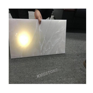 Wholesale Beige-Translucent Stone Marble Backlit Onyx Wall Panel Transparent Kitchen Application Polished Tile Slab Natural