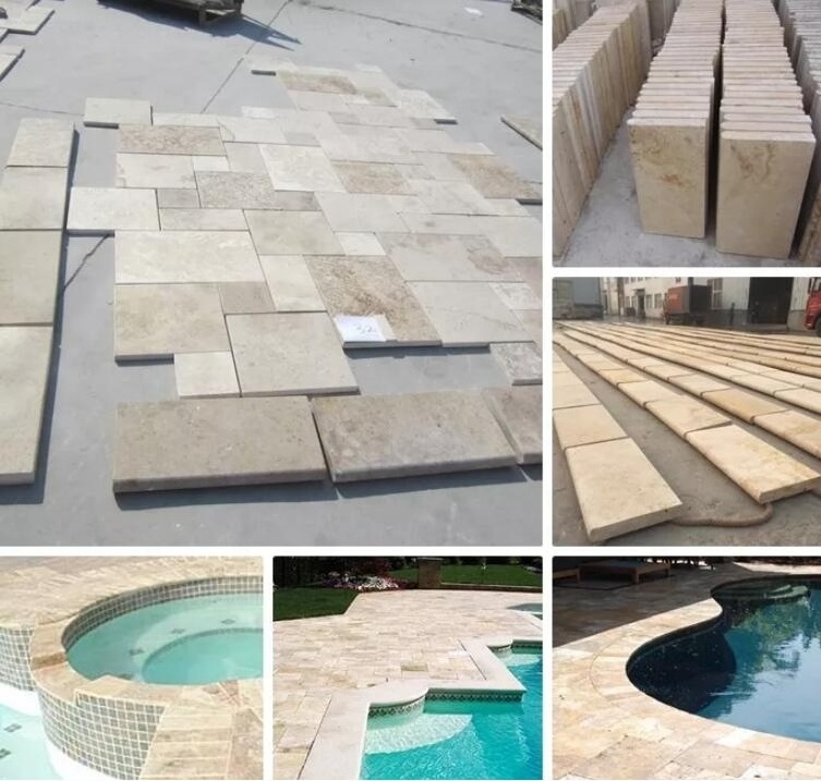 Factory Directly  Natural Outdoor Travertine Tiles For Pool Paver Ivory Beige Travertine Tiles For Walls And Floors