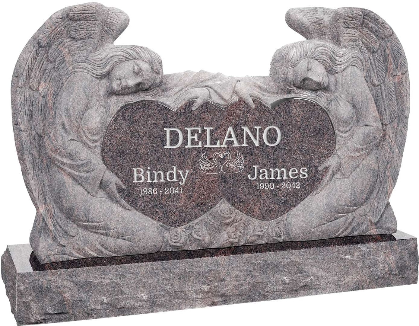 Modern American Style Granite Monument Popular Marble Headstones for Outdoor Memorial and Cemetery Use