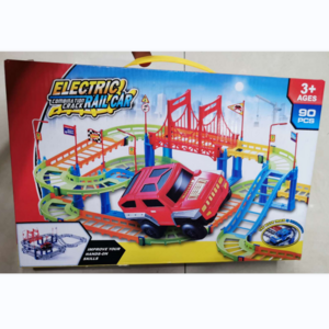 Wholesale Kids Electric Racing Track with Car Toy Kids DIY Assembly Rail Slide Race Track Toy