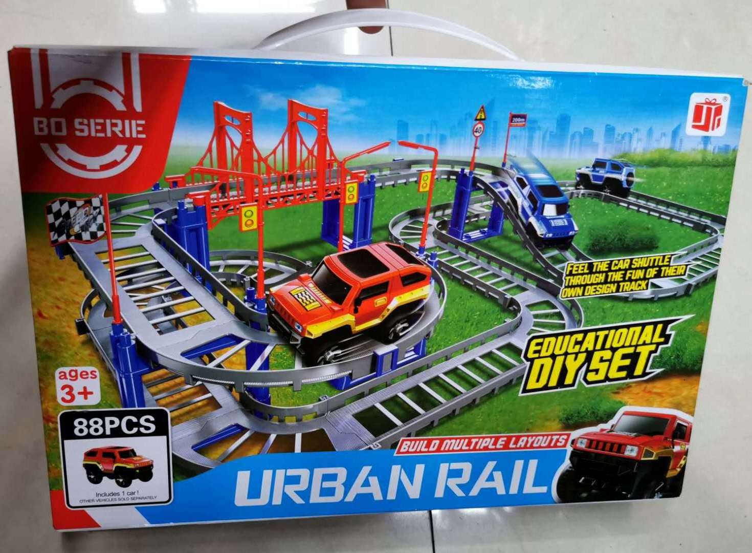 Wholesale Kids Electric Racing Track with Car Toy Kids DIY Assembly Rail Slide Race Track Toy