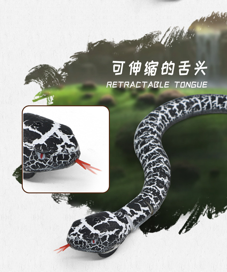 Remote Control Rc Rattle Snake With Retractable Tongue Animal Funny Novelty Gift Terrifying Toy