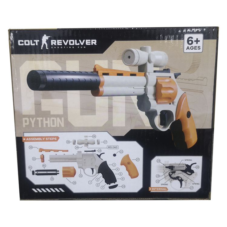 Hot selling puzzle building block revolver children's model jigsaw toys