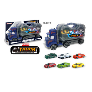 Hot Selling Assemble Vehicles Truck Model Toy With Storage Box Container Alloy Diecast Car  Set