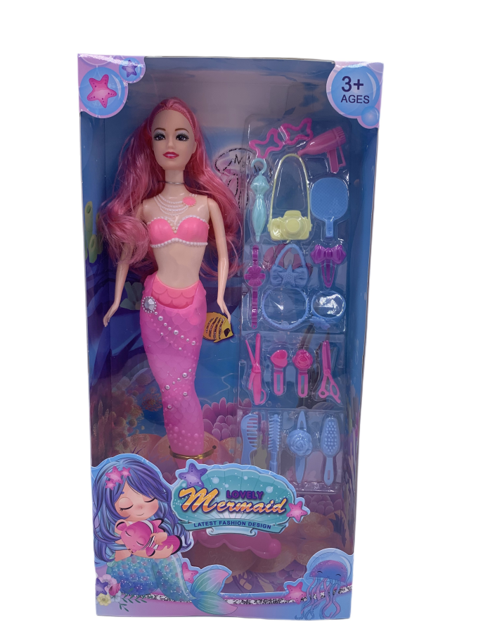 11 Inch Solid Body Dolls Mermaid dolls with Light Music Toys for Girl Super Beautiful Little Mermaid