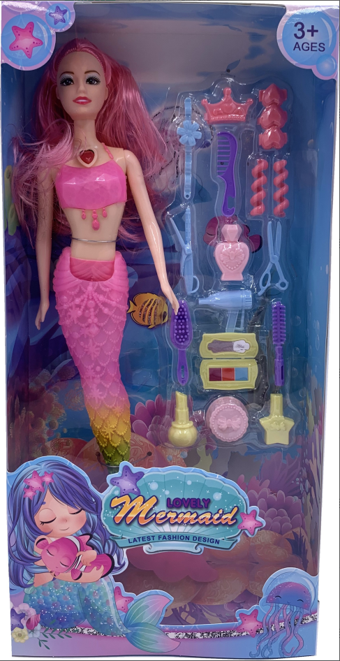 11 Inch Solid Body Dolls Mermaid dolls with Light Music Toys for Girl Super Beautiful Little Mermaid